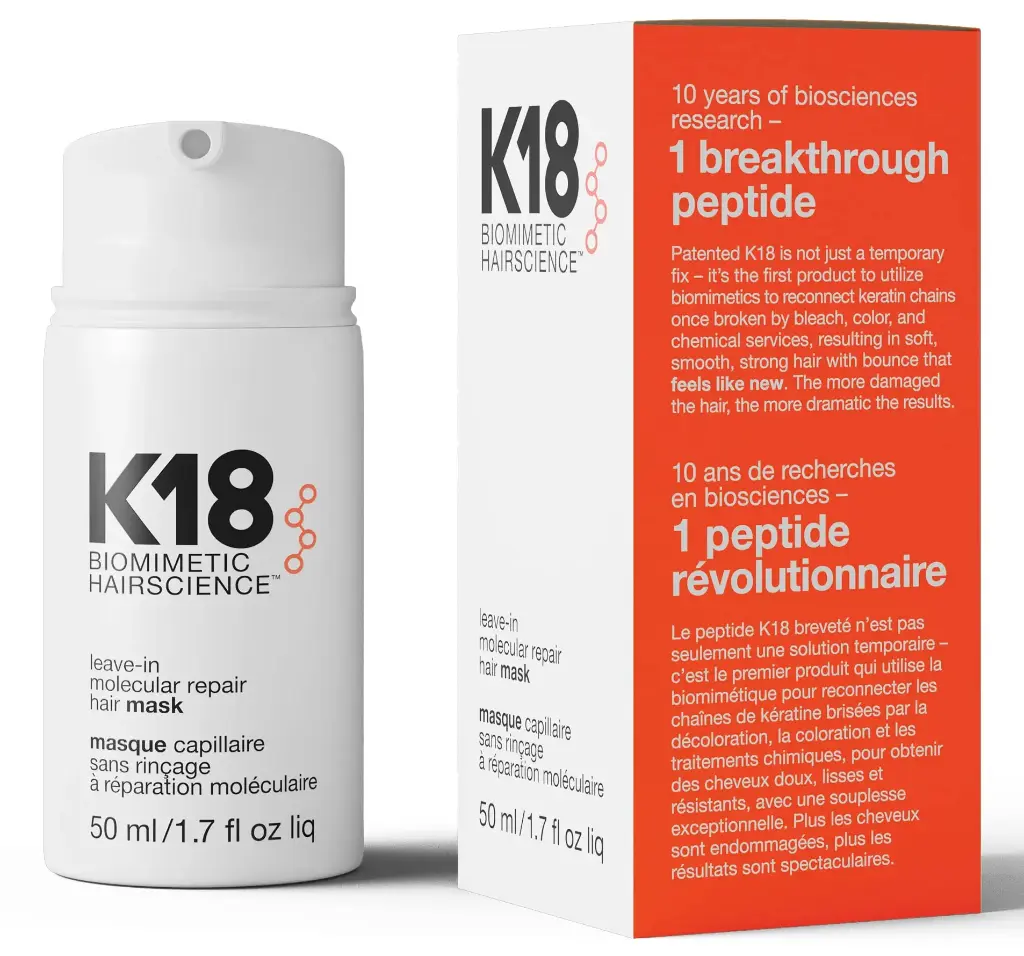 K18 - ماسك يترك على الشعر بدون غسل لعلاج جزيئي مكثف للشعر 50 مل